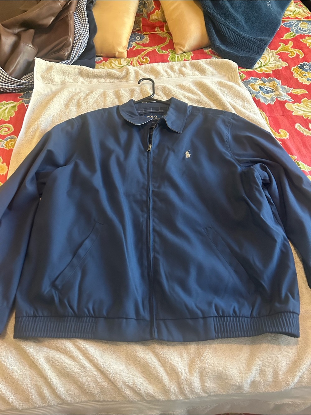 Ralph Lauren Navy Zip-Front Bomber Jacket